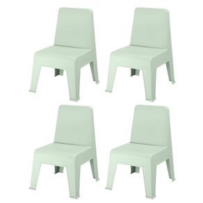 1 Kit 4 Cadeiras Infantil Origami Rivatti 38,5 cm -Largura- Estrutura em Polipropileno -PP- Menta
